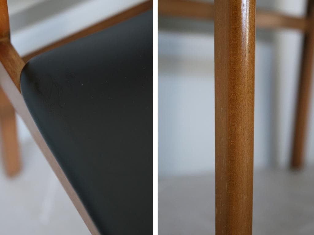 英国ヴィンテージチーク古木ダイニングチェア/椅子イス/モダン(92-259-1)