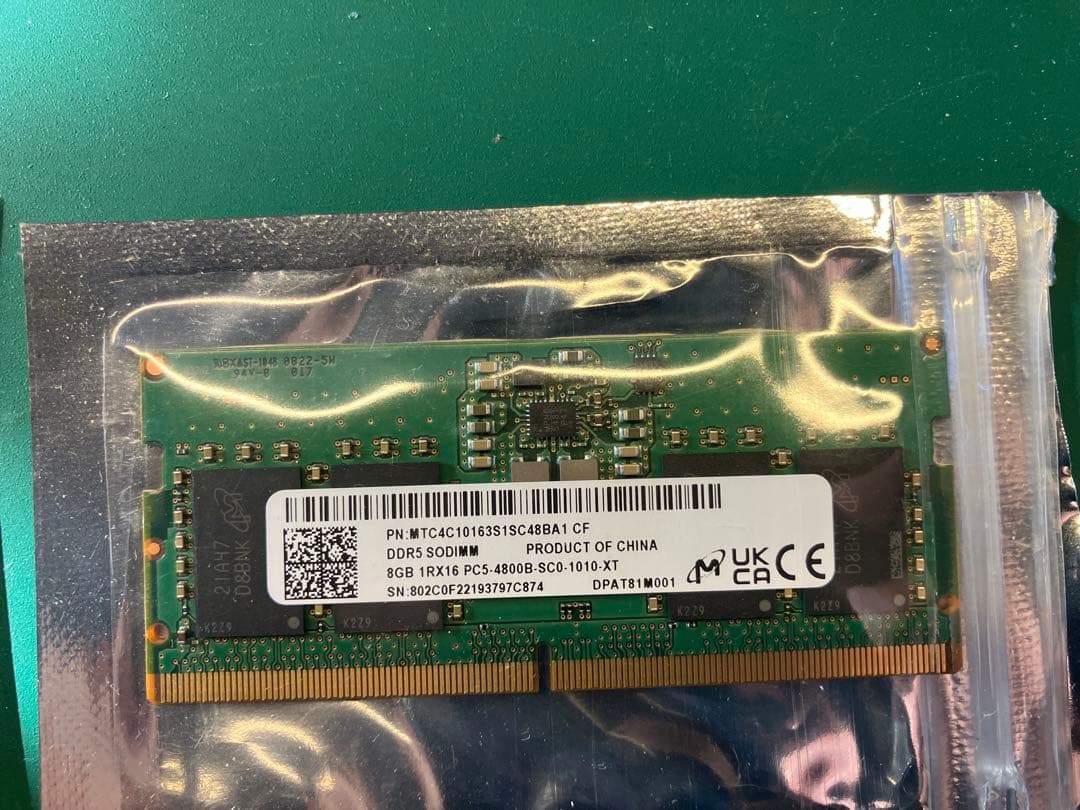 SODIMM DDR5 16GB (8GB x 2枚) SK Hynixほぼ新品