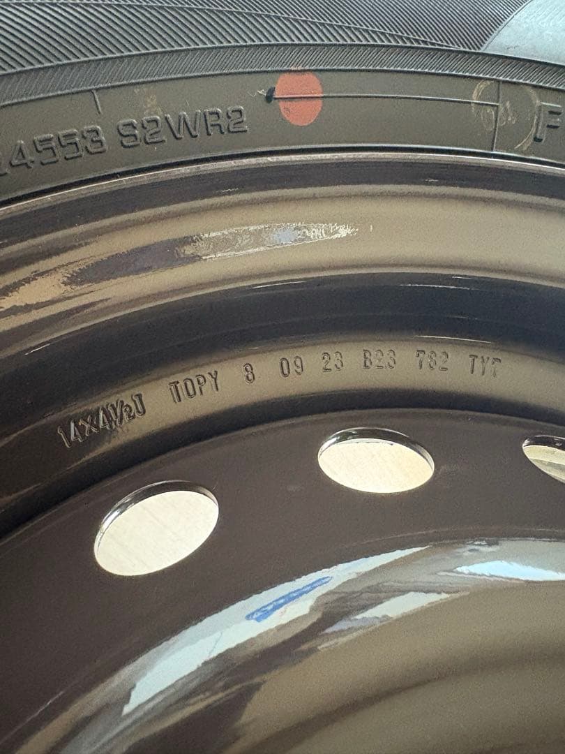 【新車外し】NBOX純正鉄チンホイール付きタイヤ4本セット①
