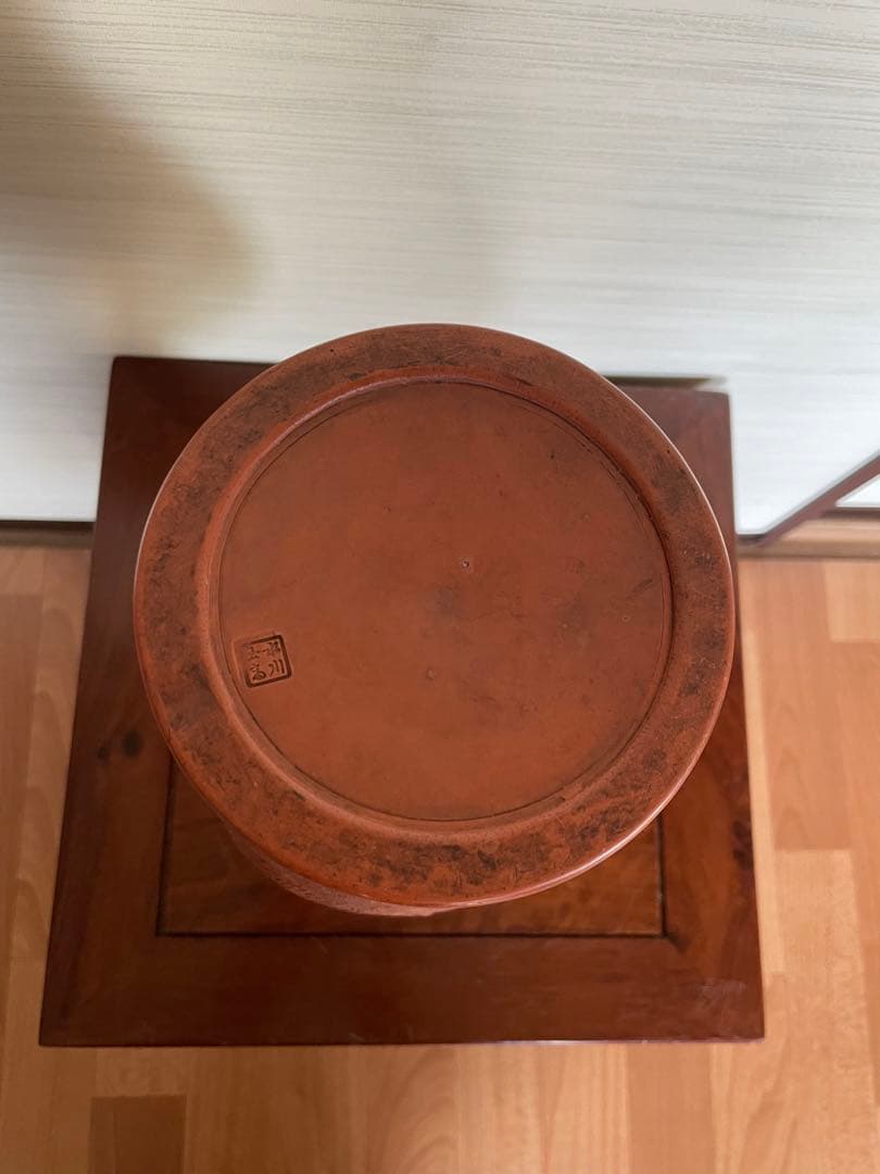 日本常滑 雲龍紋朱泥花瓶 名工細密 古道具時代物 美術品 古董品