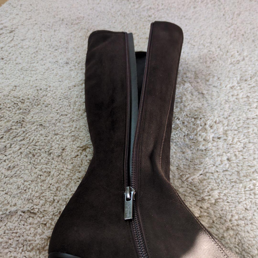 【未使用品】❳銀座YOSHINOYAダークブラウン スエード ロングブーツ
