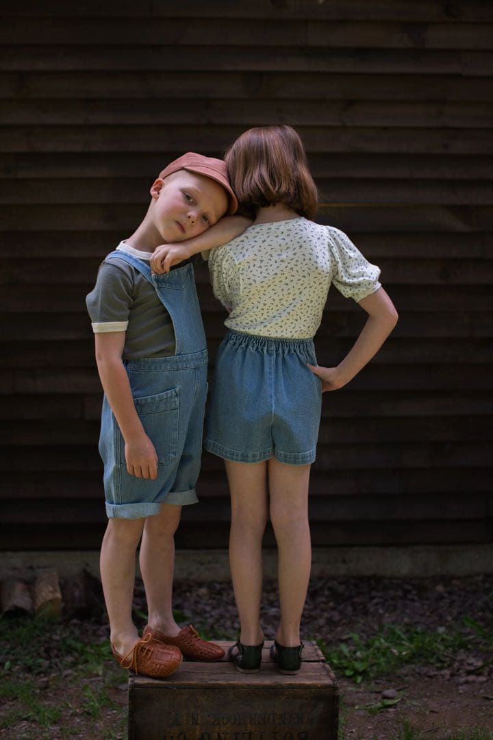 ロンパース・カバーオール soorploom Charlie shortall denim 2y