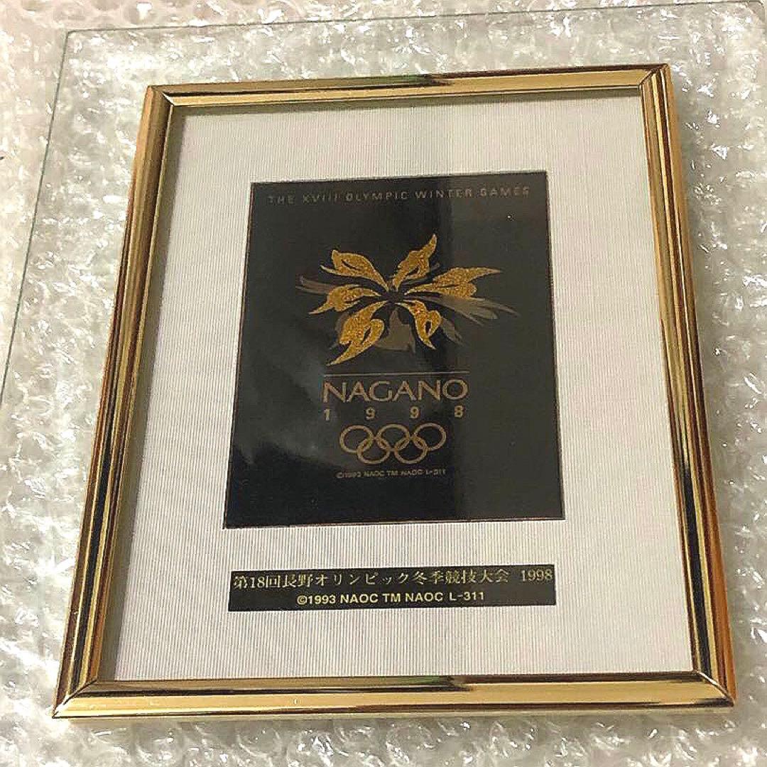長野オリンピック 公式ライセンス メモリアルプレート 五輪 漆器 蒔絵 黄銅版