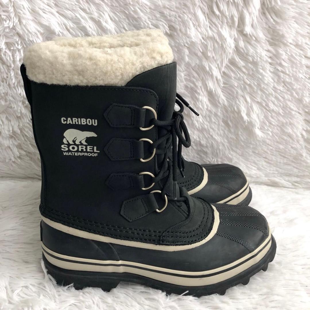 ブーツ レディース 24 黒 SOREL CARIBOU ソレル カリブー 防寒