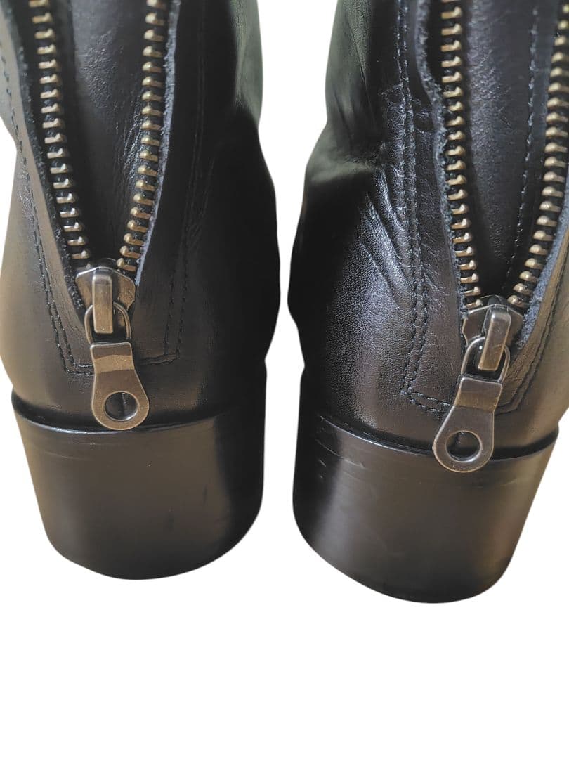 PADRONE パドローネ バックジップレザーヒールブーツ 40