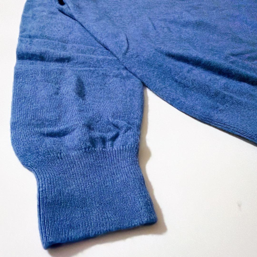 22年製✨ポロラルフローレン 同色ポニー ウールクルーネックニット ブルー XL