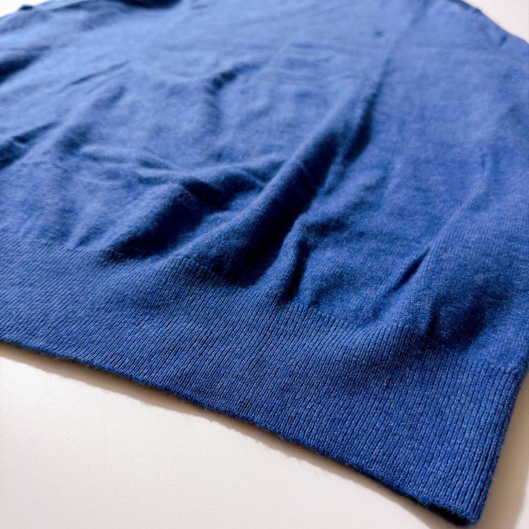 22年製✨ポロラルフローレン 同色ポニー ウールクルーネックニット ブルー XL