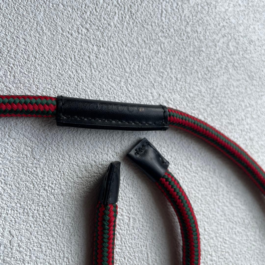 【激レア】GUCCI グッチ シェリーライン キャンバス×レザー ロープベルト