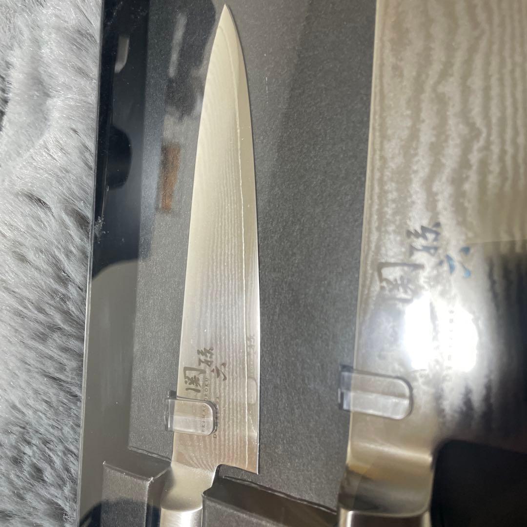 関孫六ダマスカス三徳・ペティ2点セット　　包丁