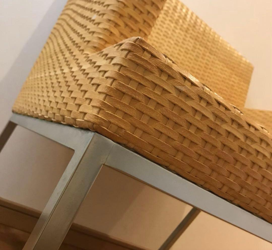 ベージュ レザーアームチェア　フクラ