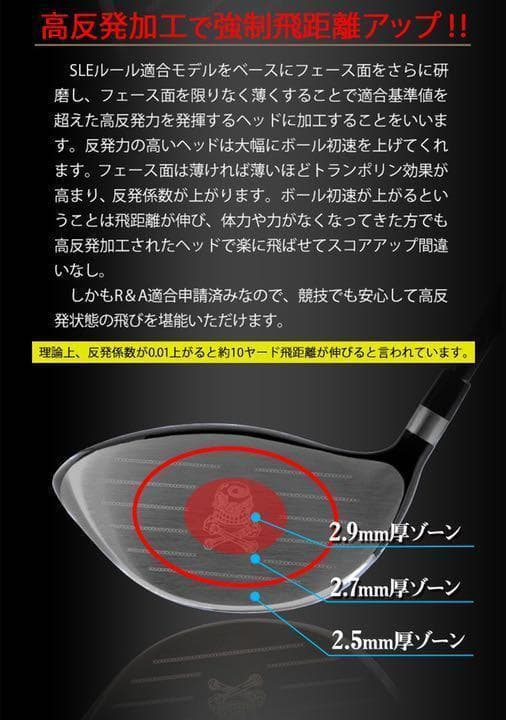 ヘッド単品： ドクロ輝くワル専用! 実質高反発の激飛び適合! ダイナゴルフ 悪童