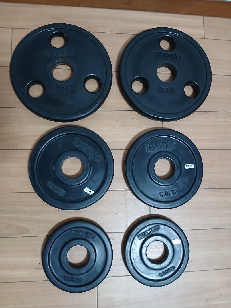 IVANKO イヴァンコ ラバー プレート。計17.5kg 穴径50mm