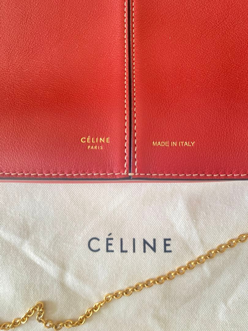 カ*シ様 CÉLINE セリーヌ レッドショルダーバッグ