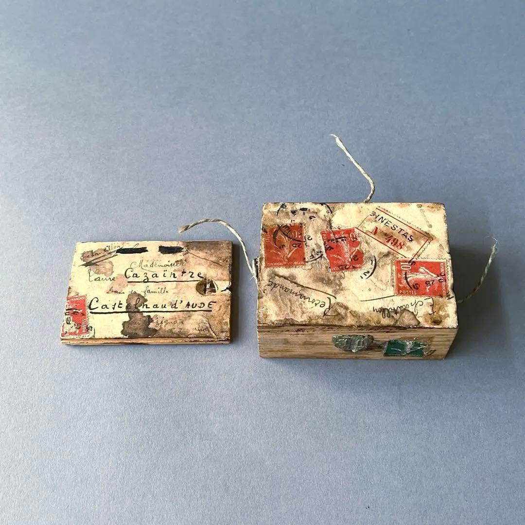 France 小包木箱 蝋印 antique brocante 一点物