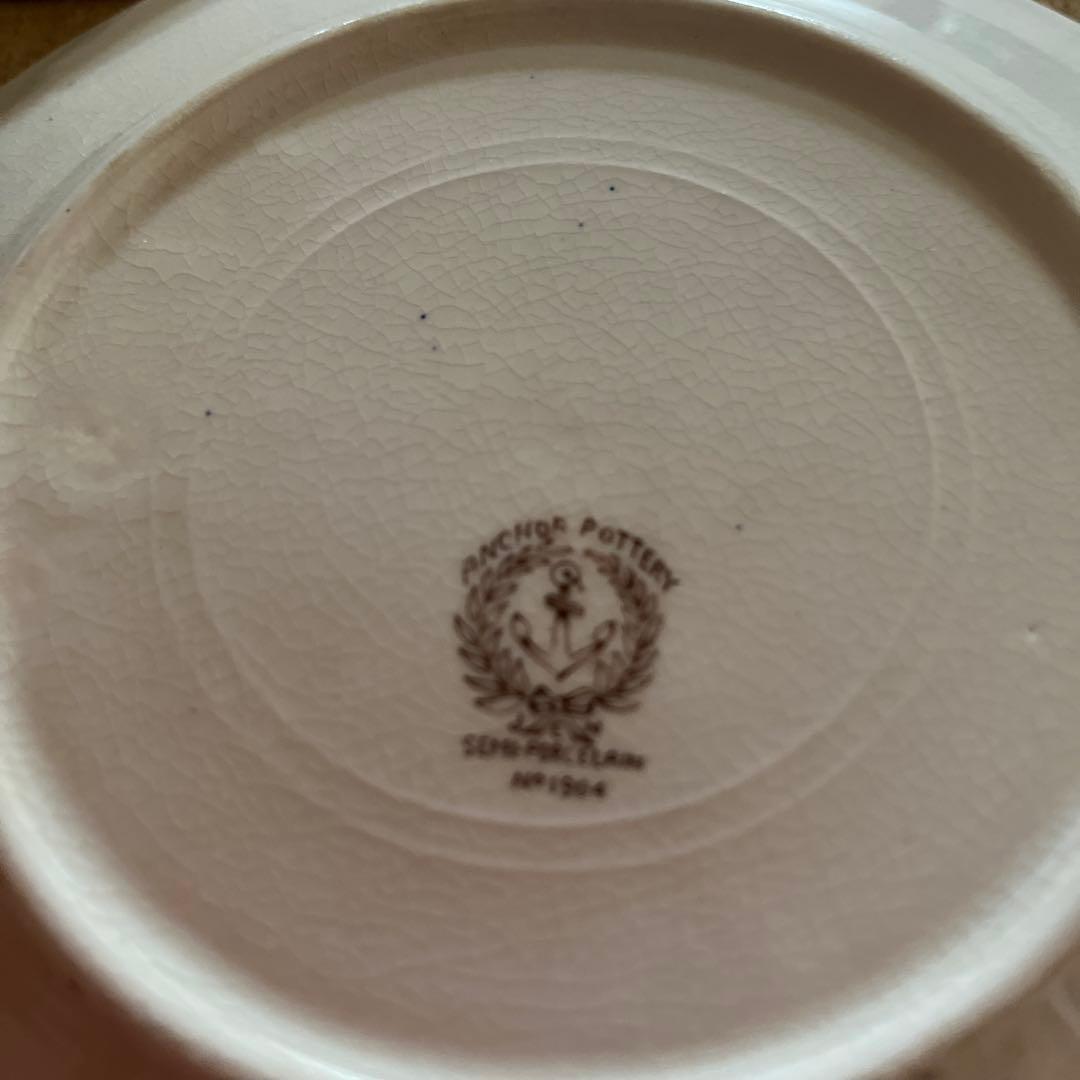 アンティーク　お花模様　カップ&ソーサー、ボウル、プレート4点セット