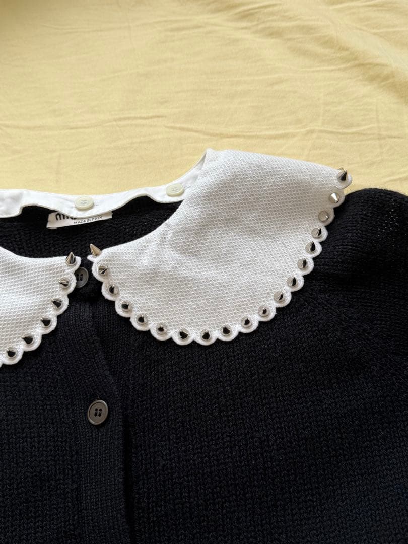 MIUMIU ミュウミュウ 丸襟 ウール カーディガン