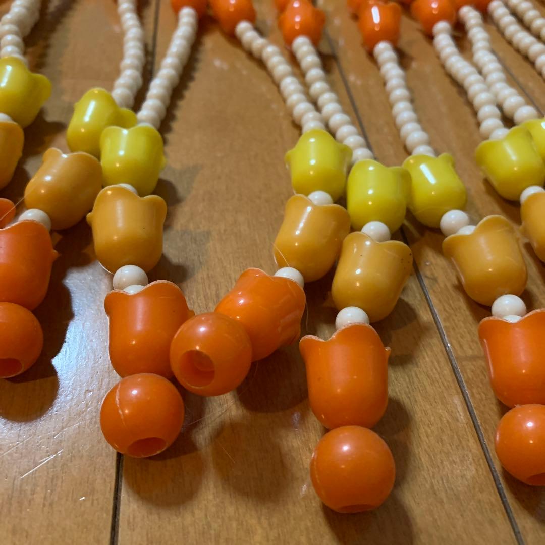 お花ビーズのれん チューリップ 中古 昭和レトロ レトロポップ