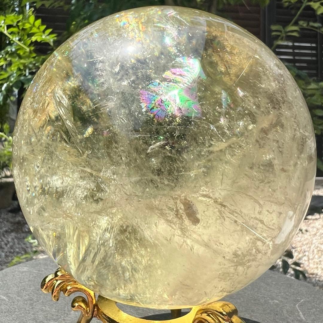 ✳️究極の逸品✨極上品質 美麗黄水晶✨幸運の石✨レインボー シトリン 丸玉 天然石