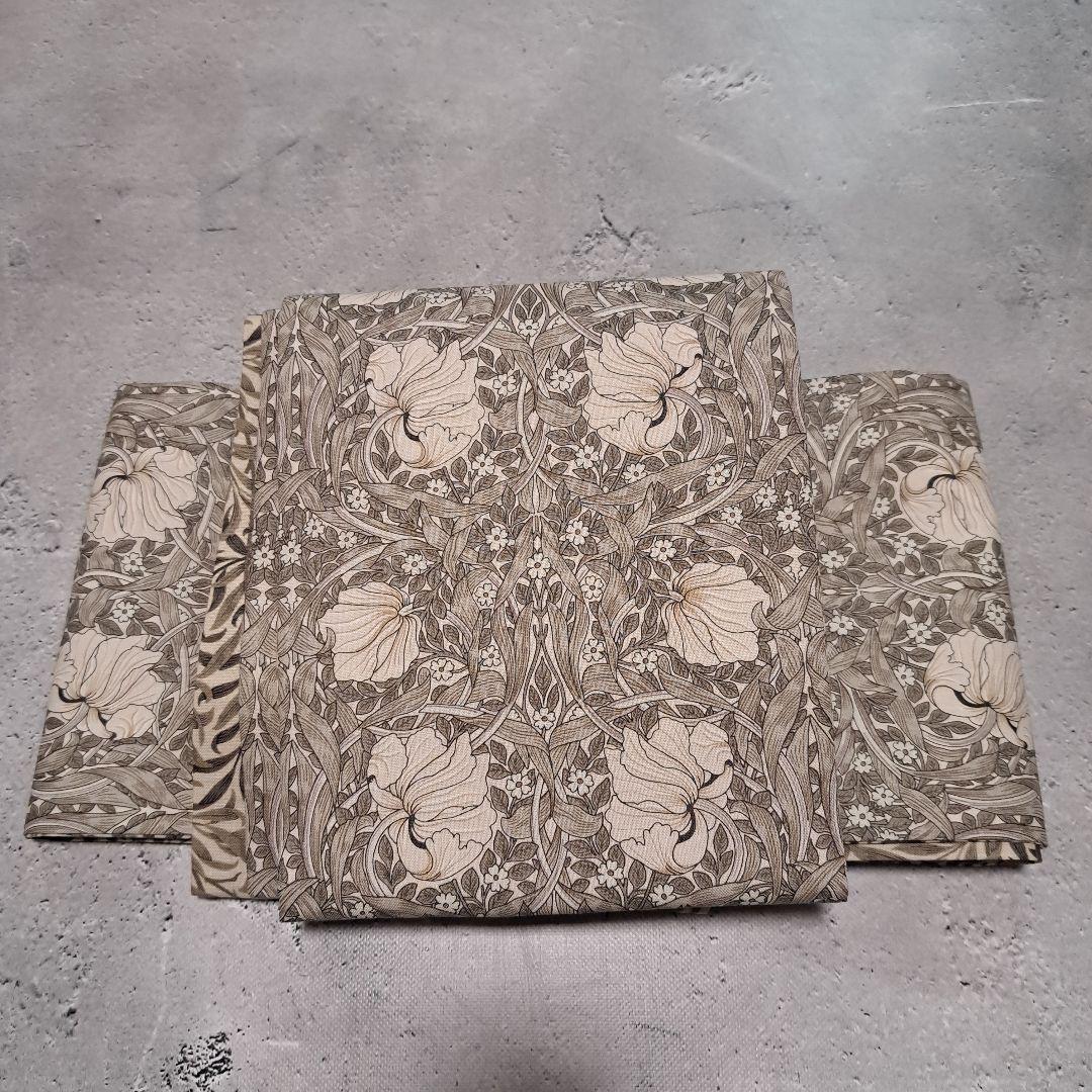 半幅帯　長尺　ウィリアムモリス　ピンパーネル×ウィローボゥ　リバーシブル