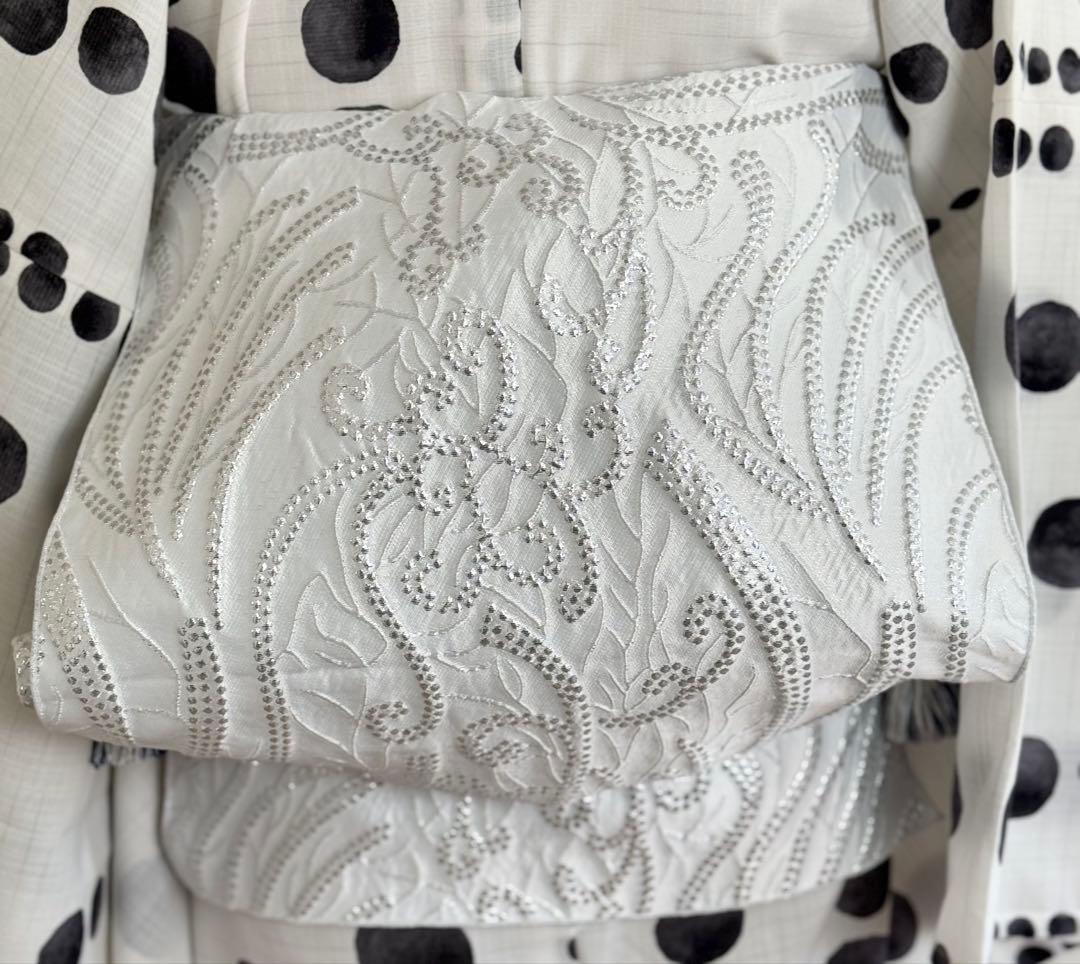 大人兵児帯【オーシャン】【スノーホワイトプラチナシルバー】セット