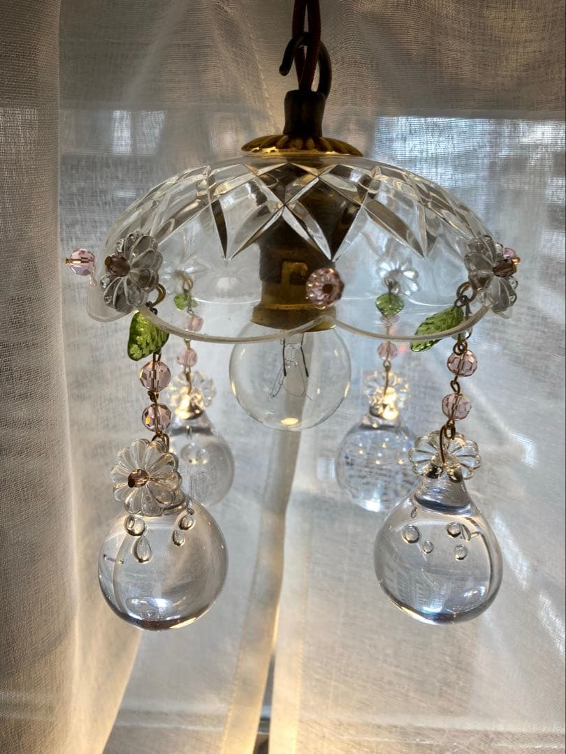 ミニシャンデリア（雫）1920年　フランス　アンティーク　ランプシェード
