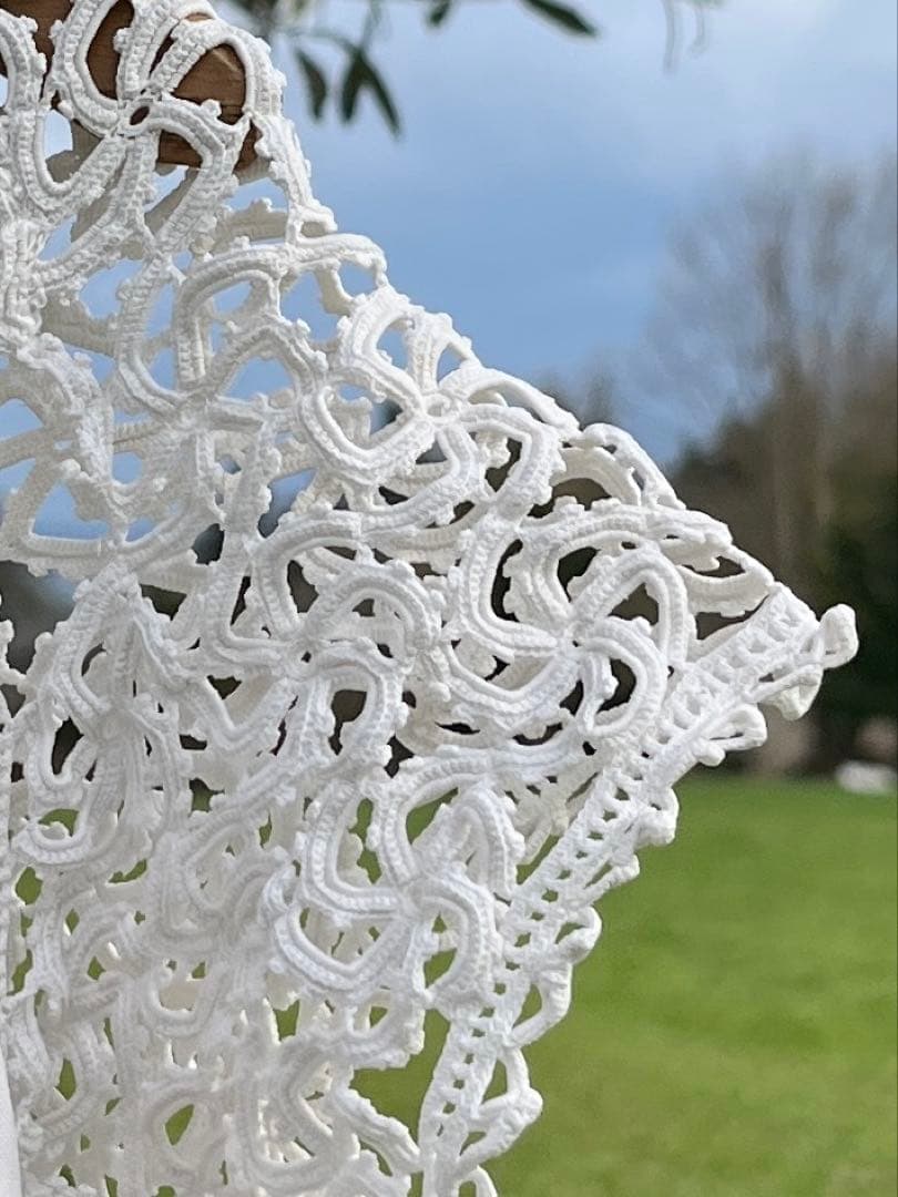 ◆フランスアンティーク｜手編みレースのナイトドレス、リネンワンピース、ネグリジェ