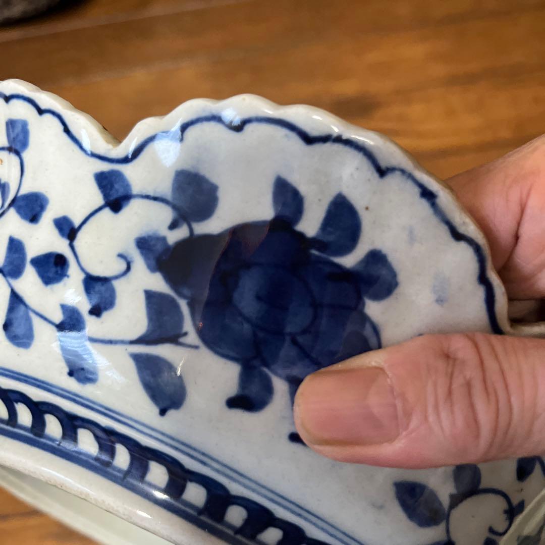 期間限定最終処分特価　逸品古伊万里色絵超力作大鉢と中鉢変形フリル鉢素敵すぎる名品