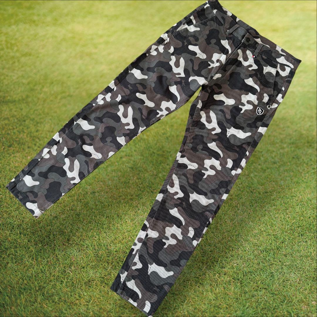 パーリーゲイツ　パンツ　迷彩　カーキ　カモフラ　黒　茶　L〜XL相当 アーミー