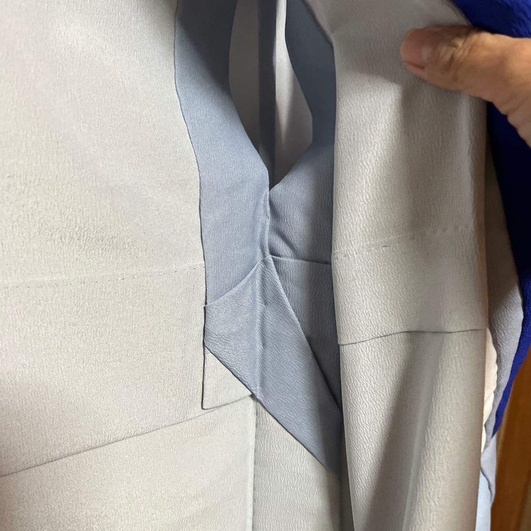 【胴抜き】洗える着物　訪問着　グレイッシュな水色