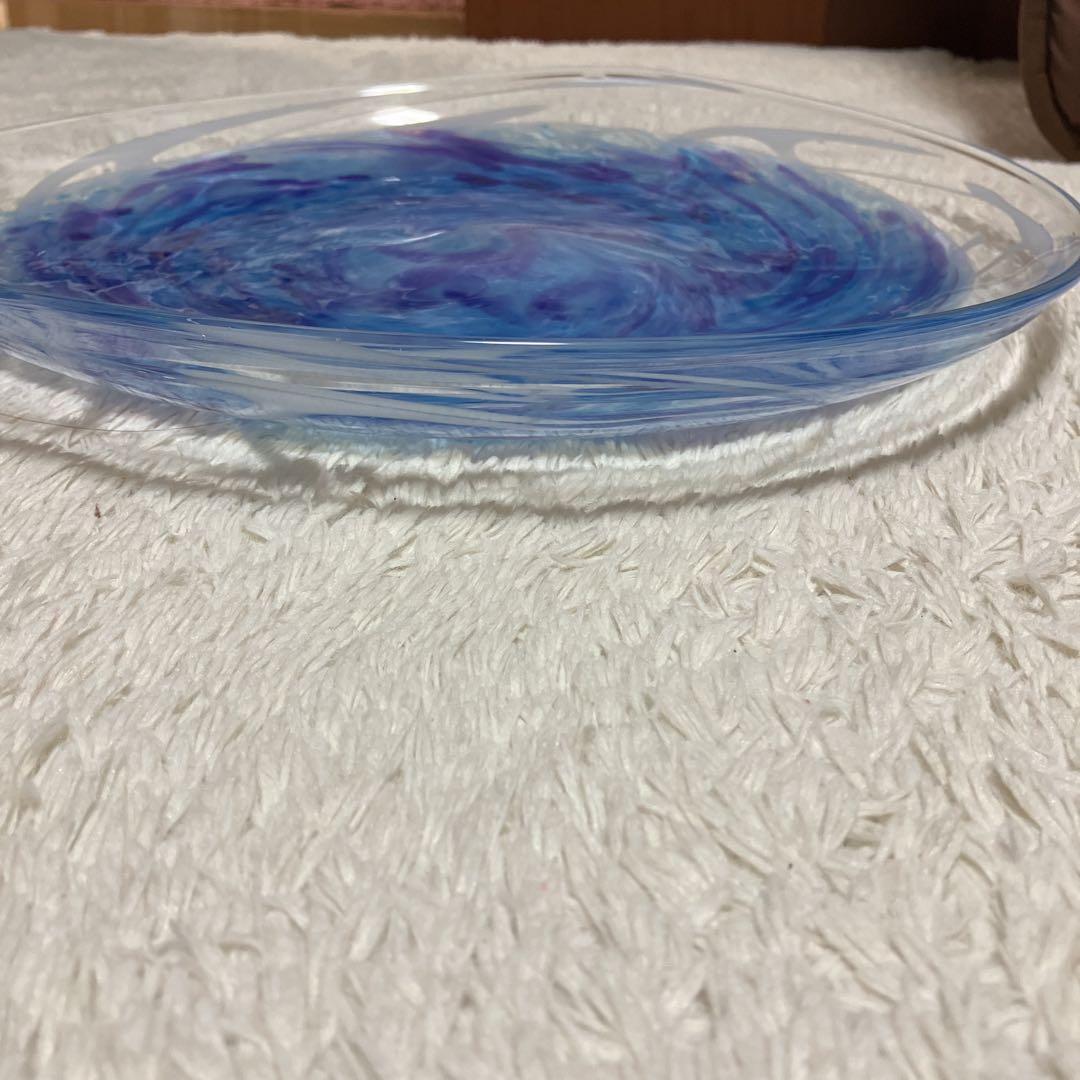 アンティークガラス大皿36cm