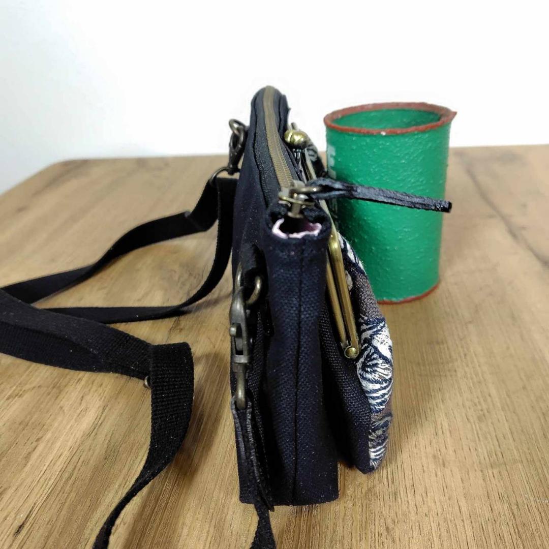 ミナペルホネン/rosyロージィーブラウン/がま口お財布ポシェットmina