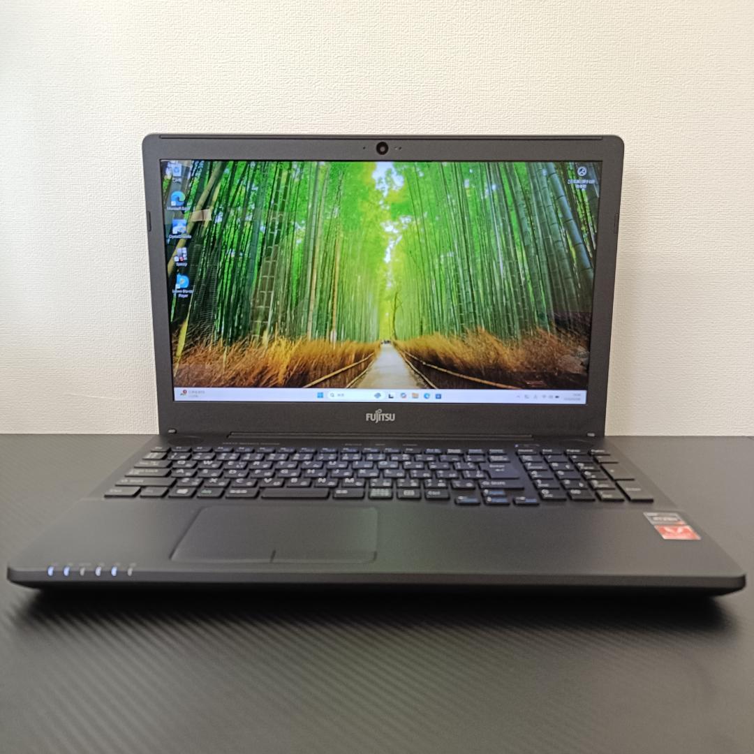ノートPC Windows11 Ryzen7 SSD メモリ8GB 富士通 黒
