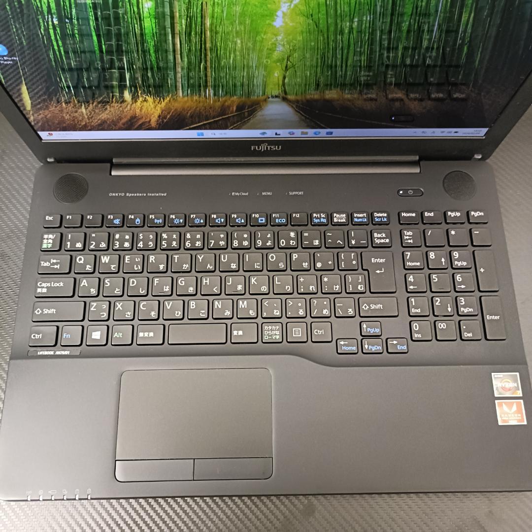 ノートPC Windows11 Ryzen7 SSD メモリ8GB 富士通 黒