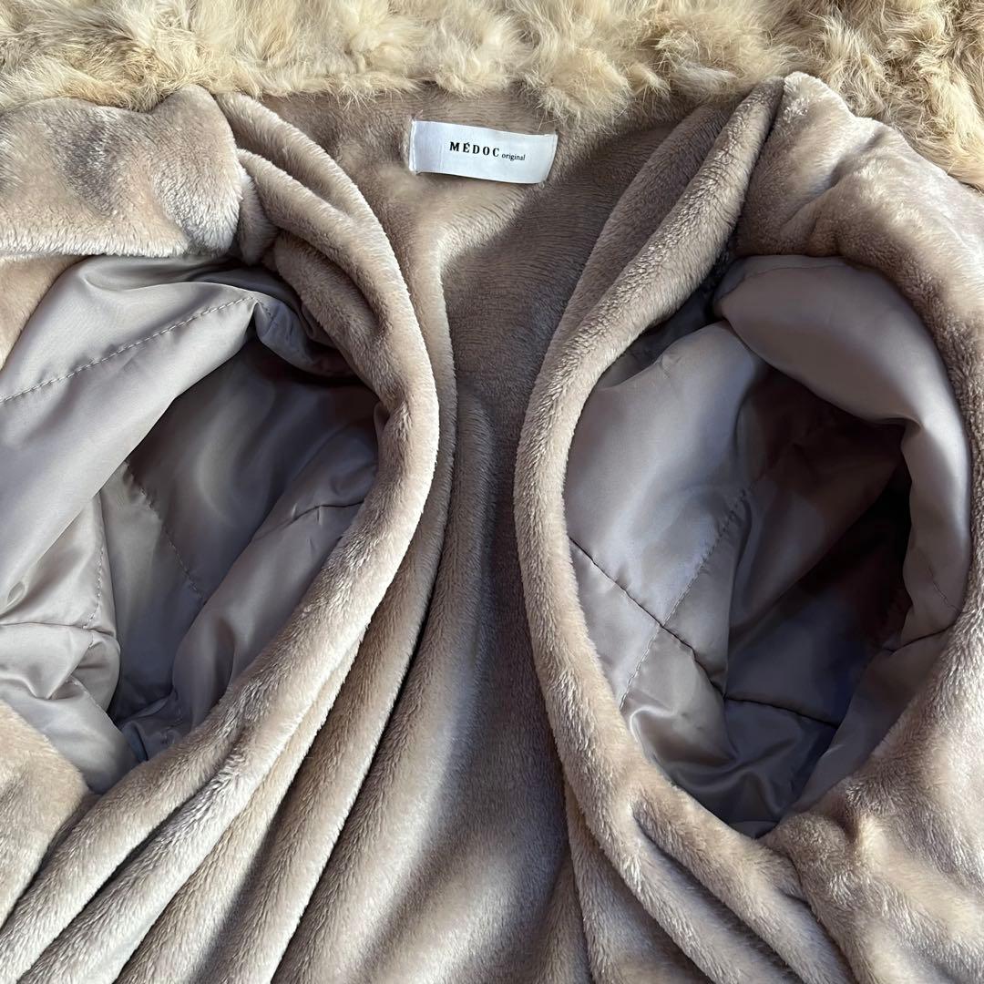 新品✨️メドック 2wayファーフーデッドモッズアウター ロングコート M