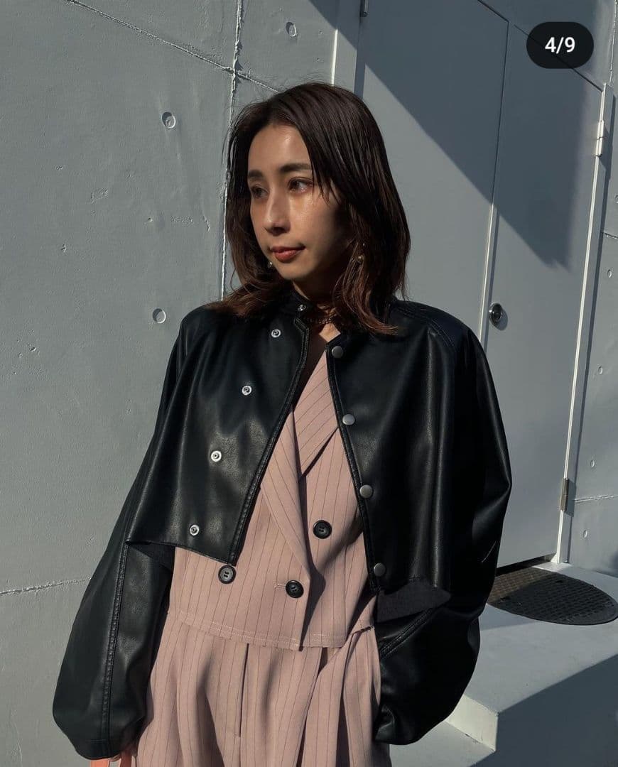 Ameri vintage ブラック ショート丈 レザージャケット 新品未使用