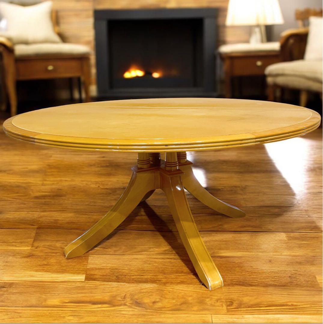 【稀少美品】モリシゲ家具 フローラ センターテーブル ローテーブル 4本支柱②