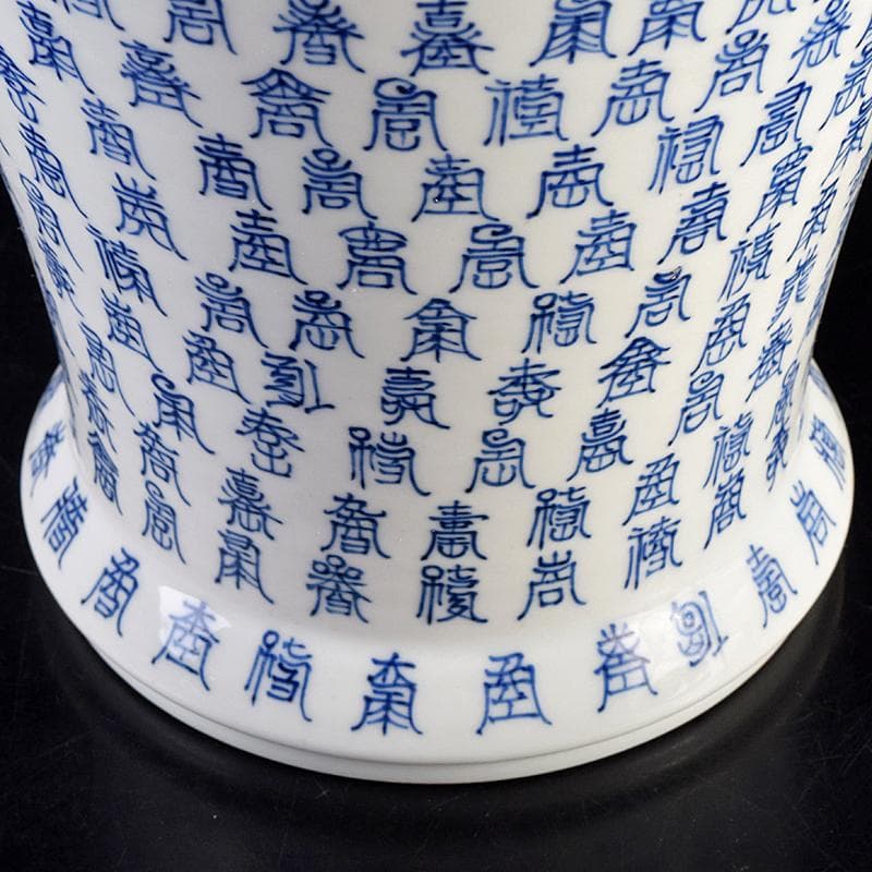 中国　大明宣徳年製款　青花百寿字文瓶　故宮博物院監製証明書付　M　R8816B