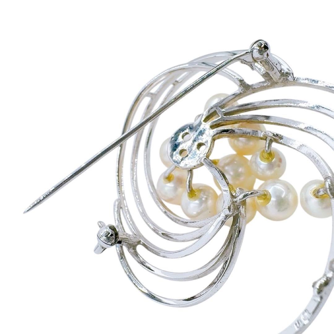 【希少/美品】タサキ ブローチ パール 真珠 7mm ラウンド シルバー 刻印