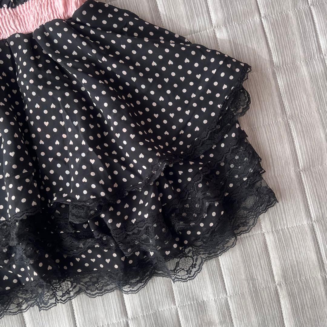 TRALALA ドット柄 キャミミニワンピース