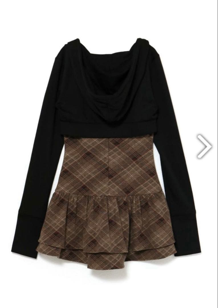 bubbles チェックパーカーワンピース Mサイズ