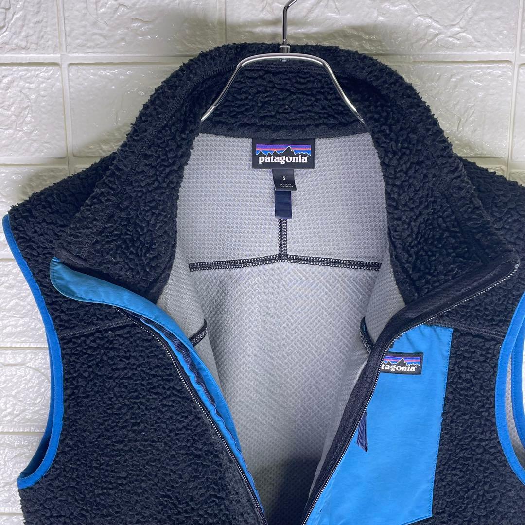【24時間以内　匿名発送】パタゴニア　レトロXボアベスト　黒/青　Sサイズ