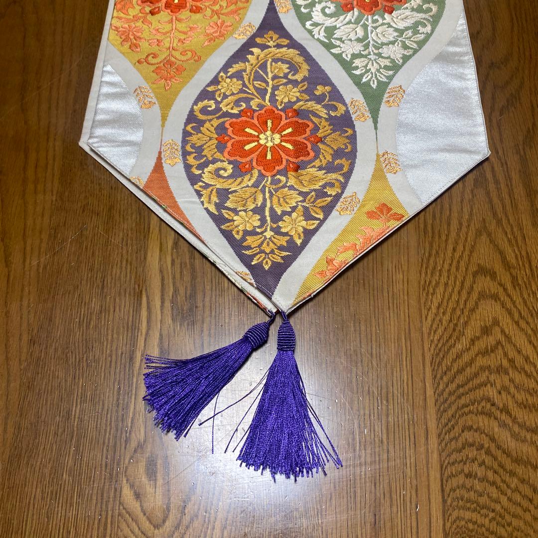 table runner 立涌華唐草　帯リメイク　正絹