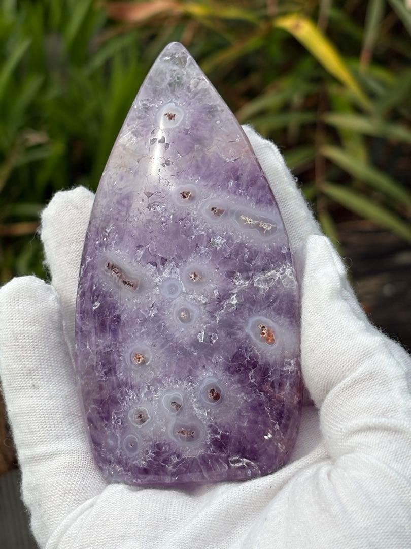 ✴️絶品❤️極美品　ピンクアメジスト　桜瑪瑙　水滴形　置物　天然石