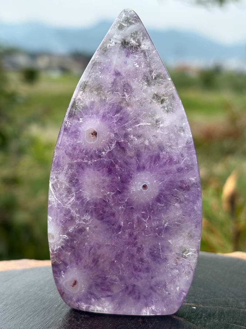 ✴️絶品❤️極美品　ピンクアメジスト　桜瑪瑙　水滴形　置物　天然石