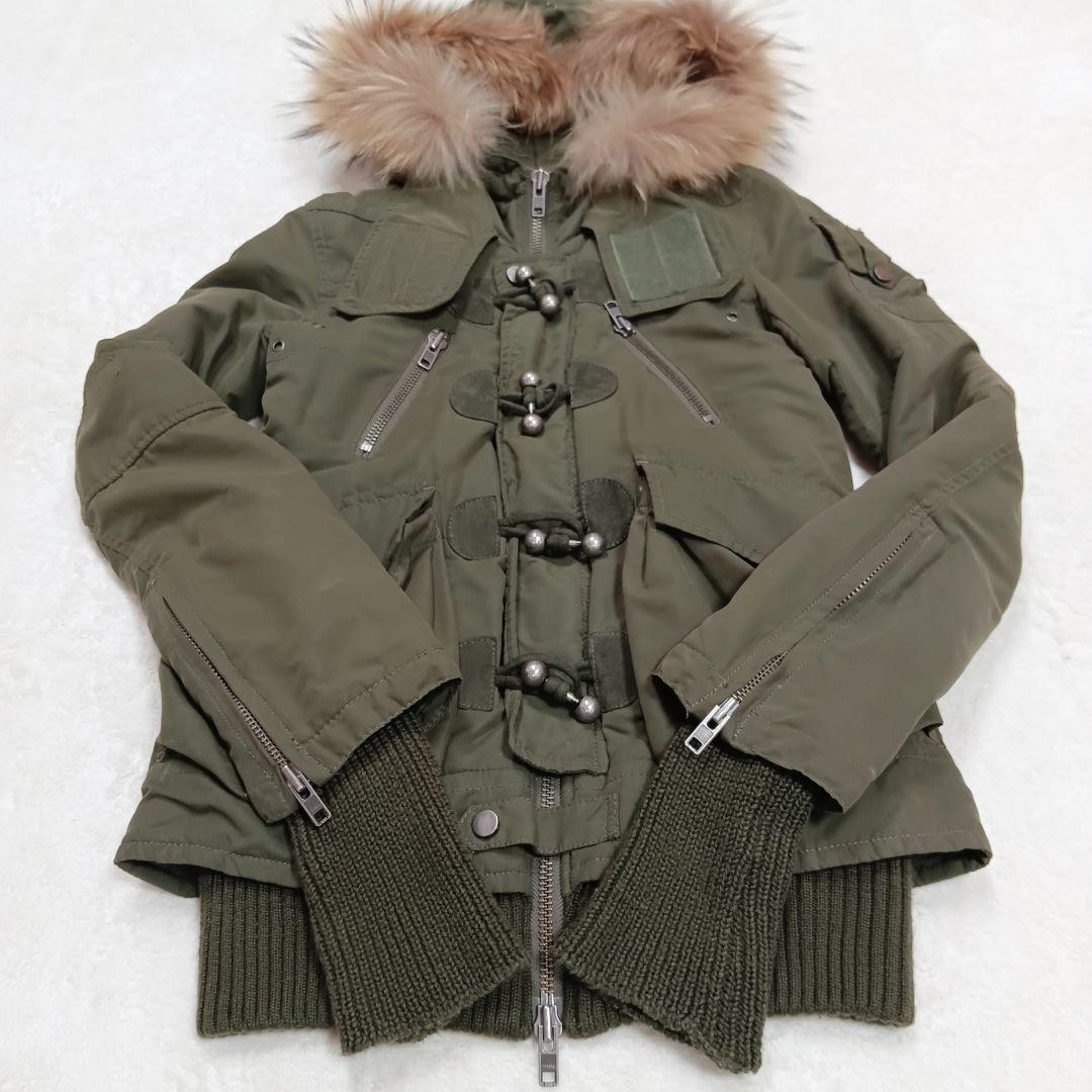 スライ SLY ラクーンファーモッズコート フェアリーグランジ カーキ Y2K