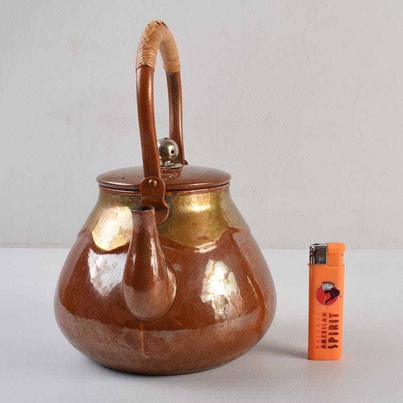 煎茶道具　銅製　銀摘　湯沸　水注　時代箱　U　R9474H