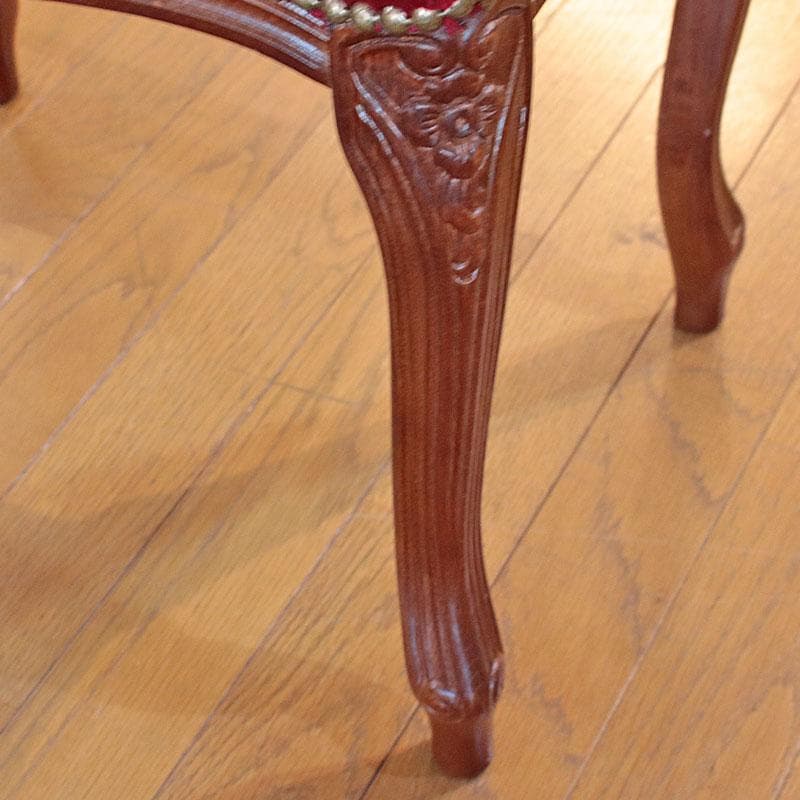 猫脚スツール 赤モケット ヴィンテージ風 かわいい 602-093