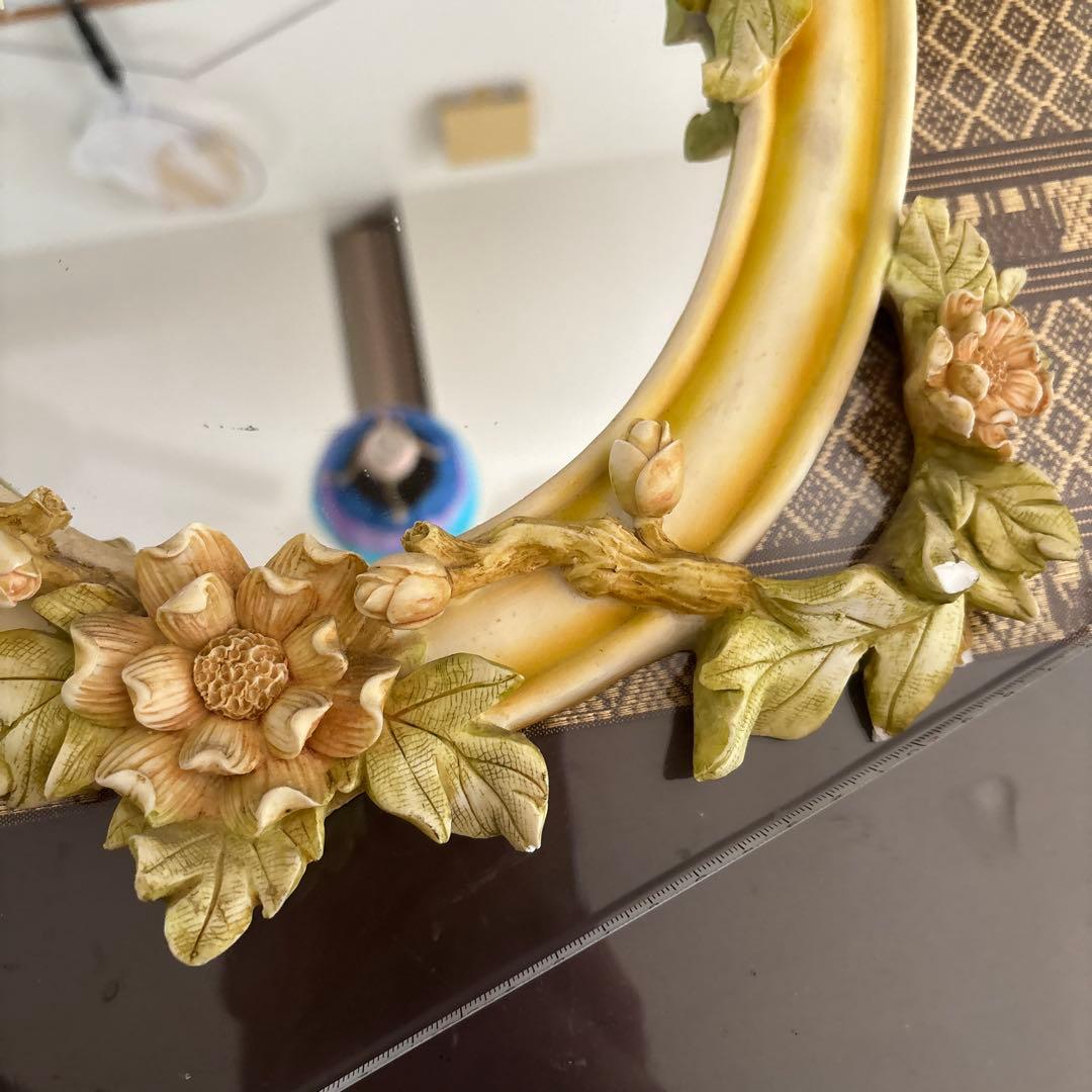 kanku 様昭和レトロ　ヴィンテージ　天使のミラー花柄ランプ