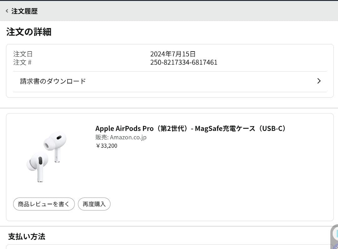 A*e様 AirPods Pro(第2世代) 本体+Magsafe充電ケース(U