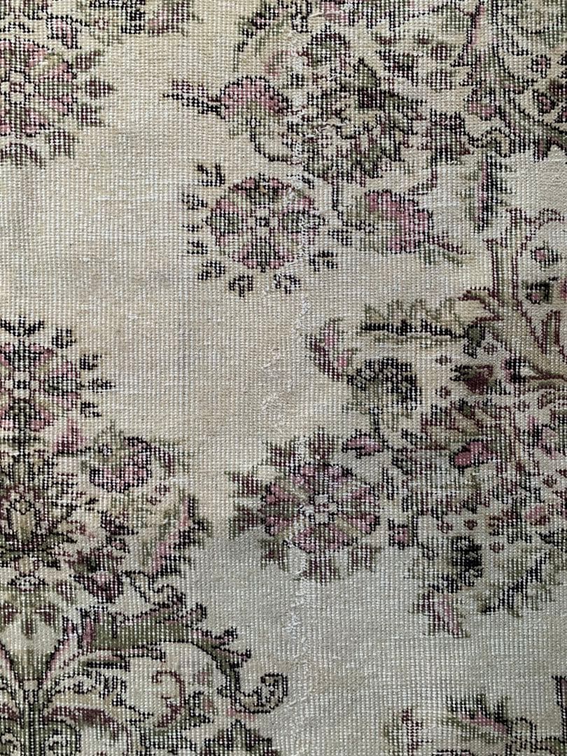 超大判　幅広　245×147トルコヴィンテージラグ　ペールピンク　雅紀さん